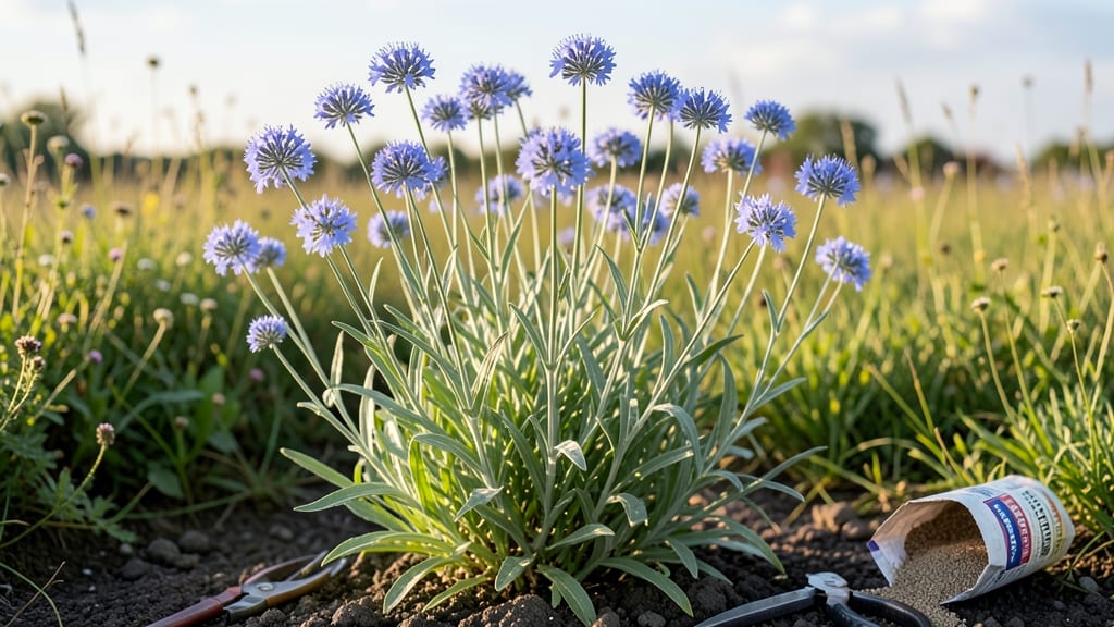 Blooming Flax Field: Sky-Blue Meadow Magic for Pollinators
