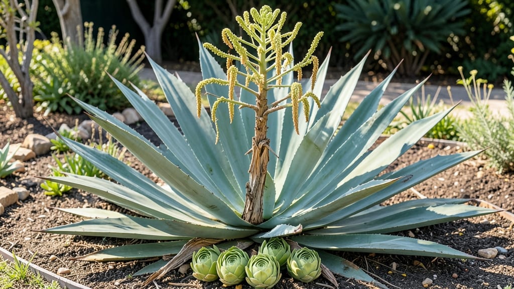 Giant Agave Death Bloom: Dramatic Final Showstopper Before Harvest