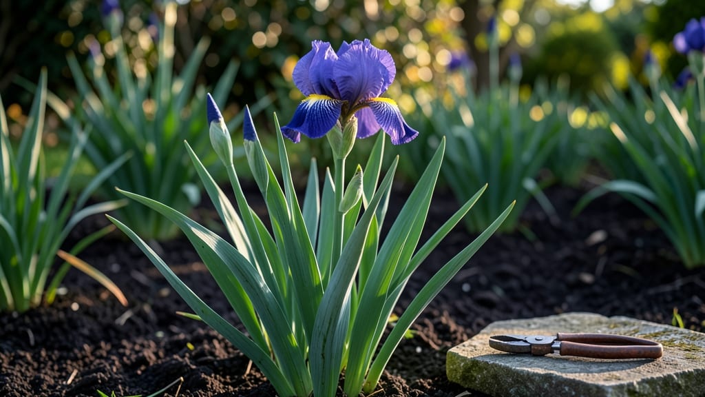 Sugar Blues Reblooming Bearded Iris: Frost-Resistant Purple Canopy in 3 Months