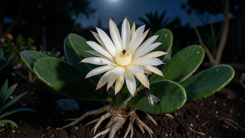 Cereus Blooms at Night: Moonlit Stems That Open Under Artificial Light