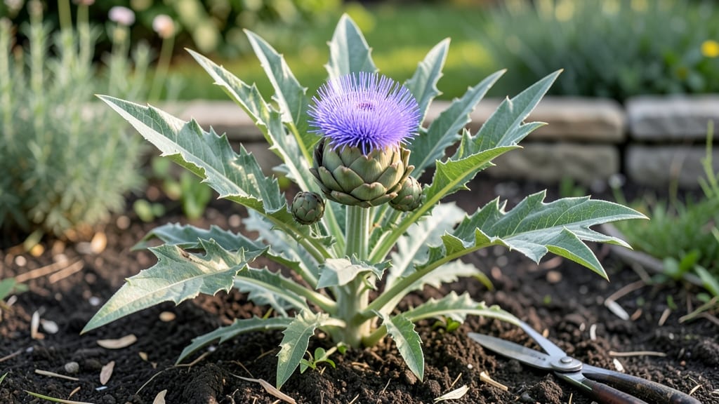 Artichoke in Bloom: Edible Purple Thimbles for Containers and Cut Gardens