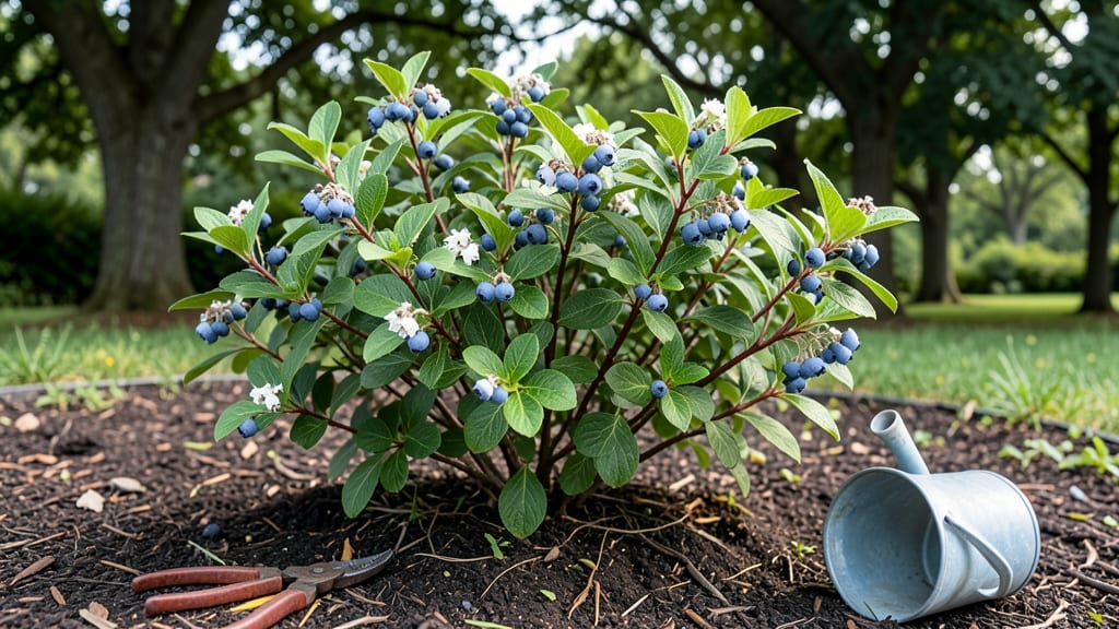 Blooming Blueberry Bushes: Year-Round Harvest With Minimal Pruning